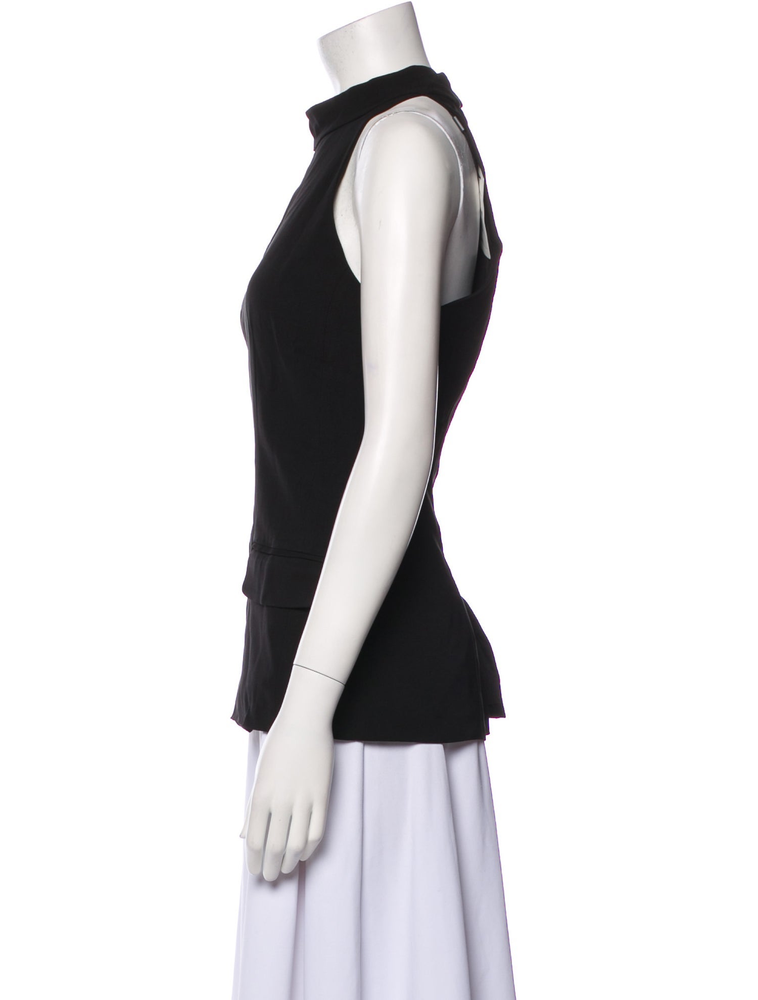 Solid & Striped Mock Neck Sleeveless Top